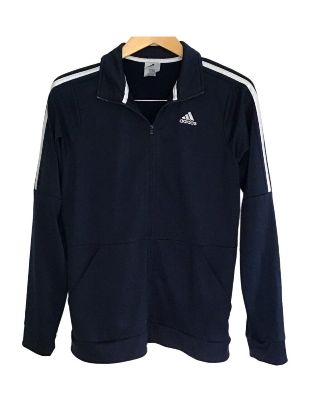 ADIDAS- BOYS BLUE LIGHT WEIGHT TRACK ZIP-UP JACKET SIZE YOUTH X-LARGE (18/20)